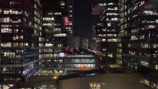 深圳南山区深圳湾夜景航拍