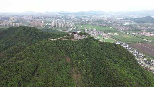 杭州湘湖先照寺建筑风景航拍