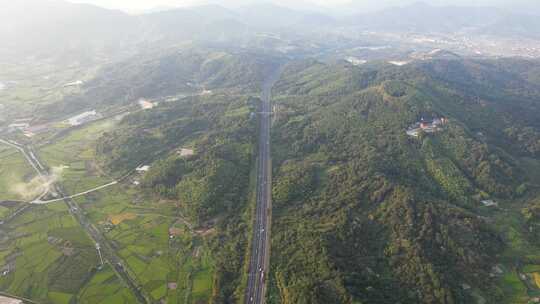 甬台温高速浙江宁波段风景航拍