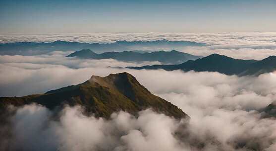 山峰阳光航拍云海日出延时雪山山脉意境风景