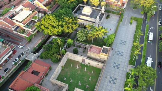 泉州清净寺航拍伊斯兰教建筑光明城旅游景点