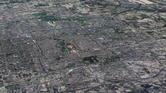卫星视角鸟瞰北京城