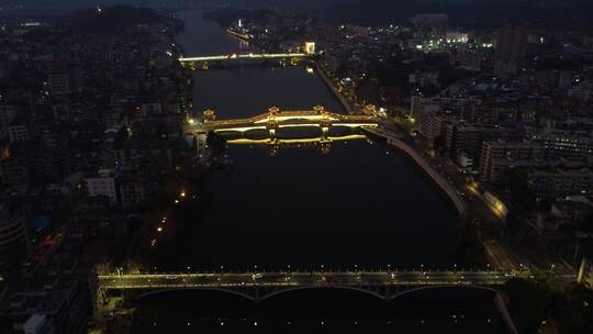 广东省广州市市中心城市夜景航拍