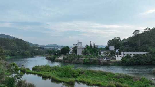 农村生态环境河流生态小区山水乡村风光风景