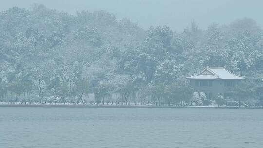 杭州西湖冬天江南雪景4K视频素材