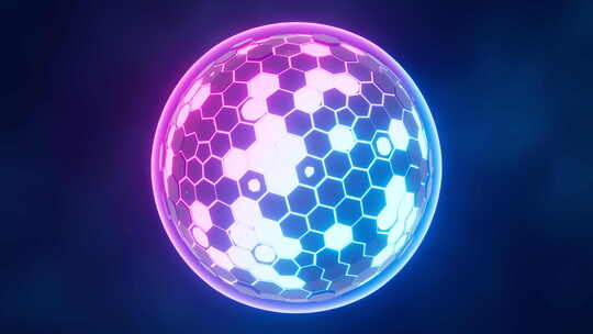 抽象发光的球体数据传输科技概念视频