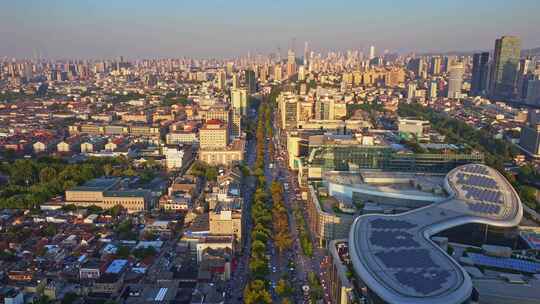 山东济南城市风景航拍全景