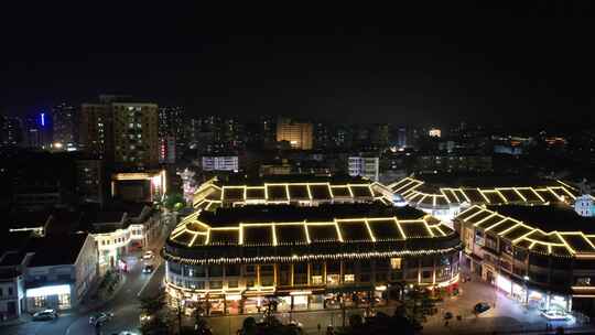 广东惠州合江楼夜景航拍