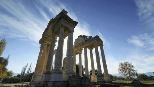 Tetrapilon，阿芙罗狄蒂古城阿芙罗狄蒂神庙入口大门4K。艾德？n土耳其