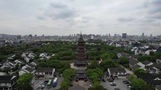 江苏苏州盘门景区4A景区航拍