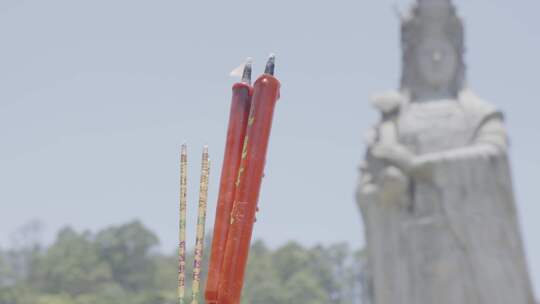 渔民信仰妈祖祈福祭祀香火蜡烛南沙天后宫