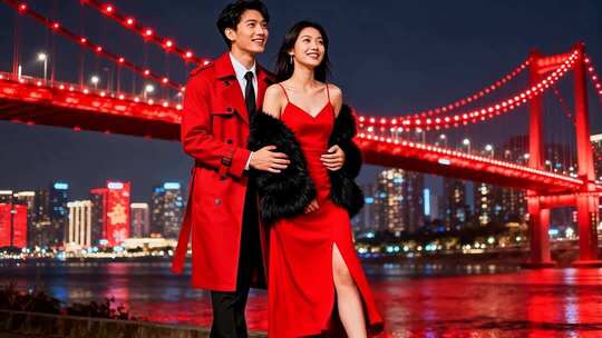 新年情侣温馨浪漫家庭家人春节人物