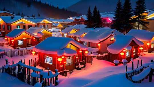 「有版权」航拍中国雪乡4K