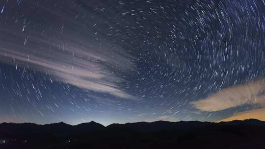 银河 星空 星轨