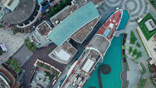 4k航拍深圳海上世界视频素材模板下载