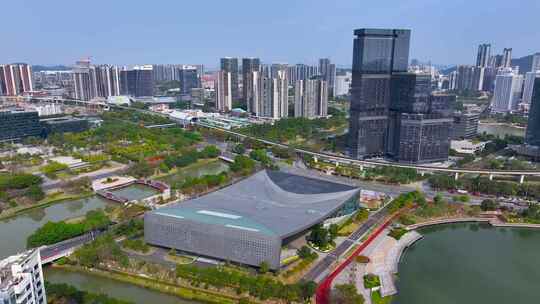4K航拍广州南沙规划展览馆1视频素材模板下载