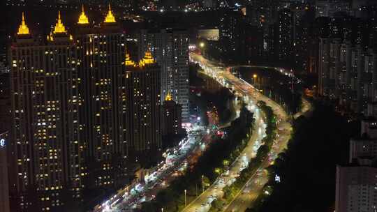 辽宁沈阳夜景城市夜晚灯光