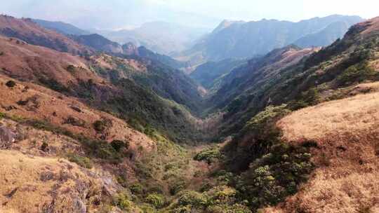 壮阔 山间 风景 自然 阳光 航拍