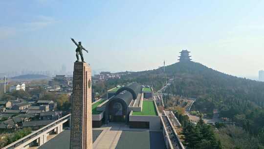 合集-枣庄铁道游击队纪念园纪念碑航拍