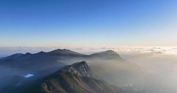 庐山仰天坪清晨自然景观航拍延时