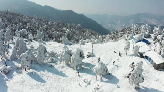 航拍 百丈岭雪景