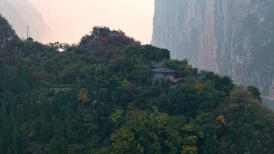 长江三峡白帝城瞿塘峡夔门清晨风光4K