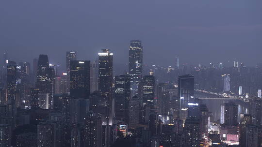 重庆建筑夜景航拍