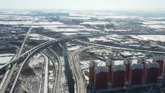 航拍雪景 冬至节气 冬天雪景  冬季