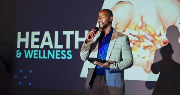 医疗保健会议、创新和分享信息的主持人、黑