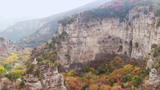 山东济南龙洞藏龙涧秋天航拍