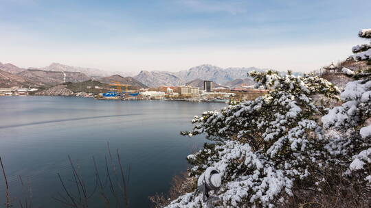 北京雁栖湖春雪后风光8k延时视频