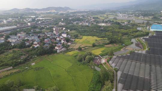 航拍新农村现代农业种植