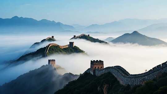 【4K画质】中国万里长城绝美长城日出云海