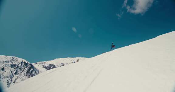 男人，雪，极限运动，山