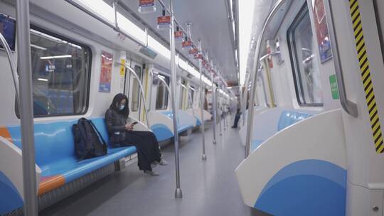 2022年中国河南郑州高铁地铁城市空镜地铁上