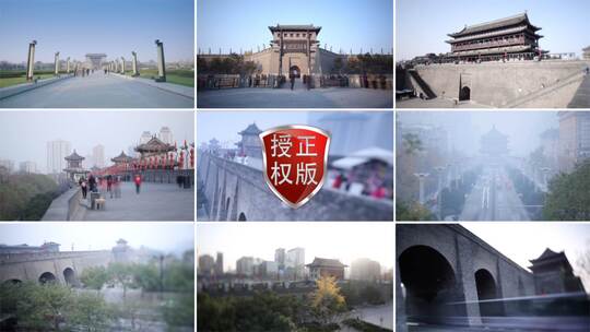 西安永宁门城墙逐格延时合集视频素材模板下载