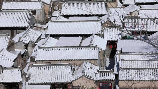 北京爨底下村雪后4K拍摄屋顶