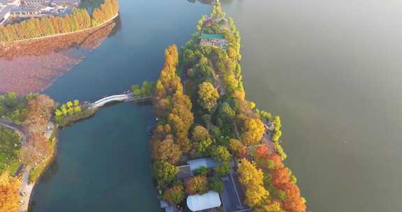 武汉东湖风景区深秋风光