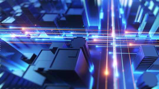 宣传片城市数据在快速的穿梭移动