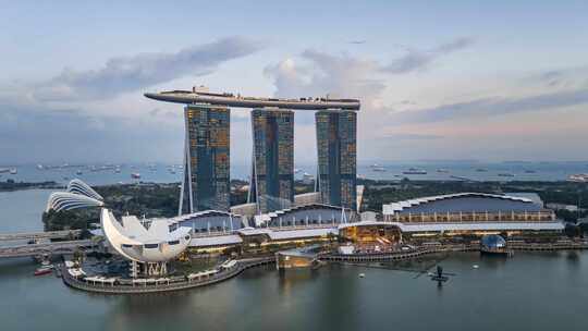 新加坡滨海湾花园金沙酒店海滨花园夜景延时