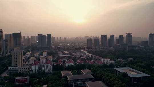 河北邯郸夕阳交通航拍