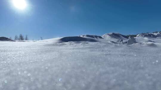 呼伦贝尔草原冬季风吹雪