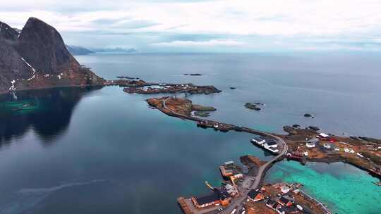 4K航拍挪威罗弗敦群岛无限风光视频素材模板下载
