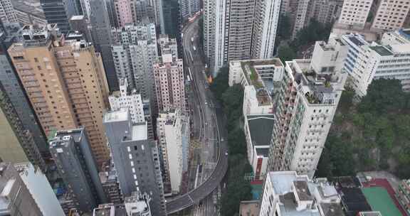 香港宝马山航拍香港CBD建筑