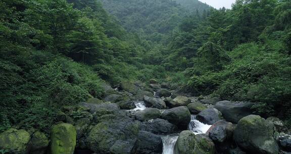 夏日山间溪流峨眉山后山