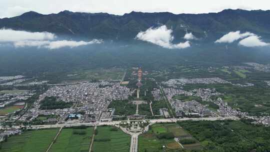 大理苍山崇圣寺三塔航拍风光