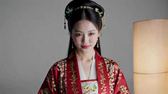 古装美女汉服造型特写