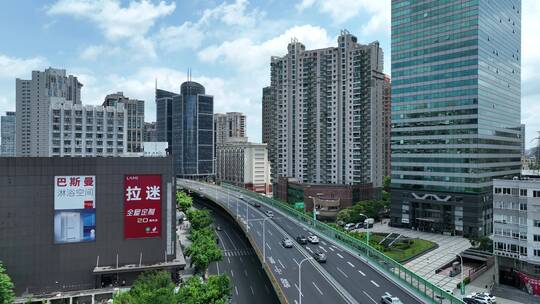 上海漕溪北路航拍视频素材模板下载