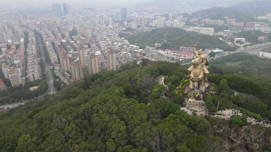 大气 航拍 福建 泉州 郑成功 雕像 地标