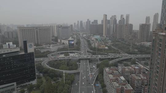 log城市立交桥道路交通航拍